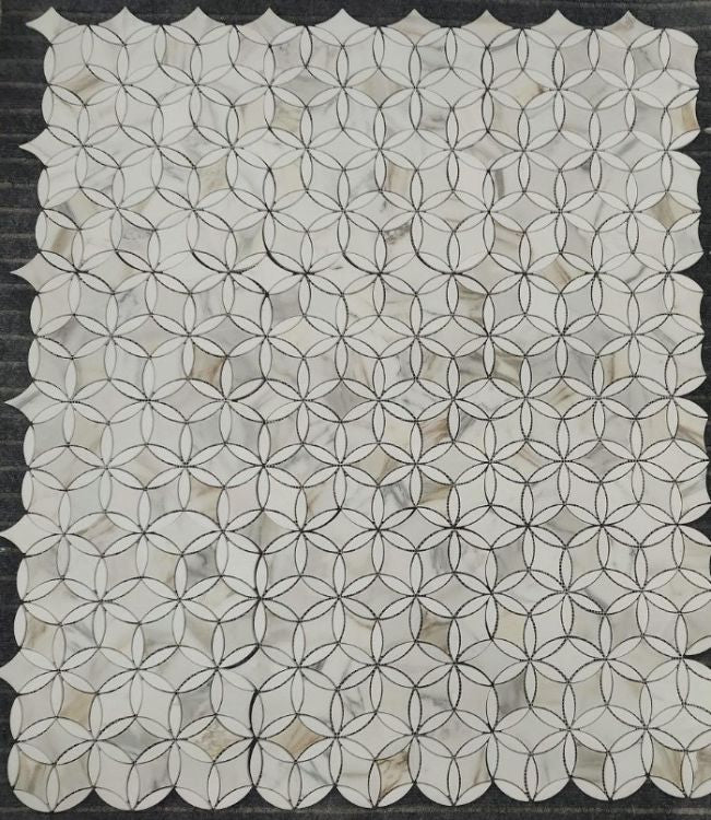 Star Calacatta Honed Marble Mosaic Tile 13.75 x 12