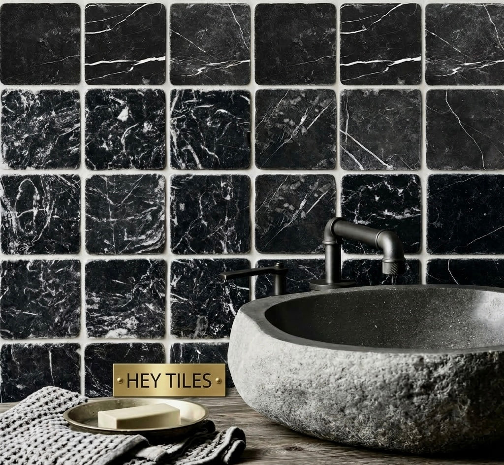 6X6 Nero Marquina Tumbled
