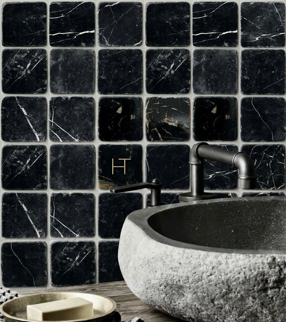 6X6 Nero Marquina Tumbled
