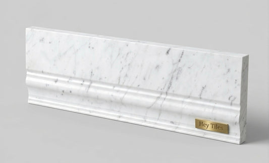 Oriental White Marble 4 11/16" x 12" Baseboard Trim