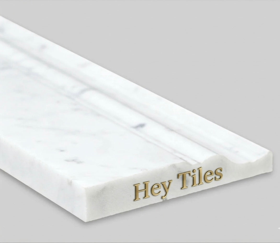 Oriental White Marble 4 11/16" x 12" Baseboard Trim