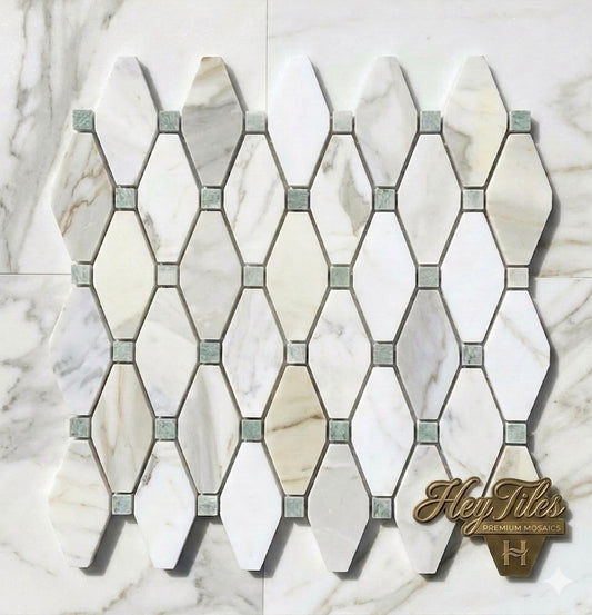 Calacatta Green CalaVerde 2x4 Octave Marble Mosaic