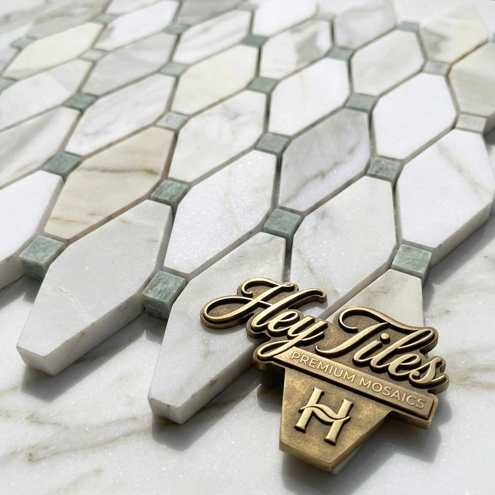 Calacatta Green CalaVerde 2x4 Octave Marble Mosaic