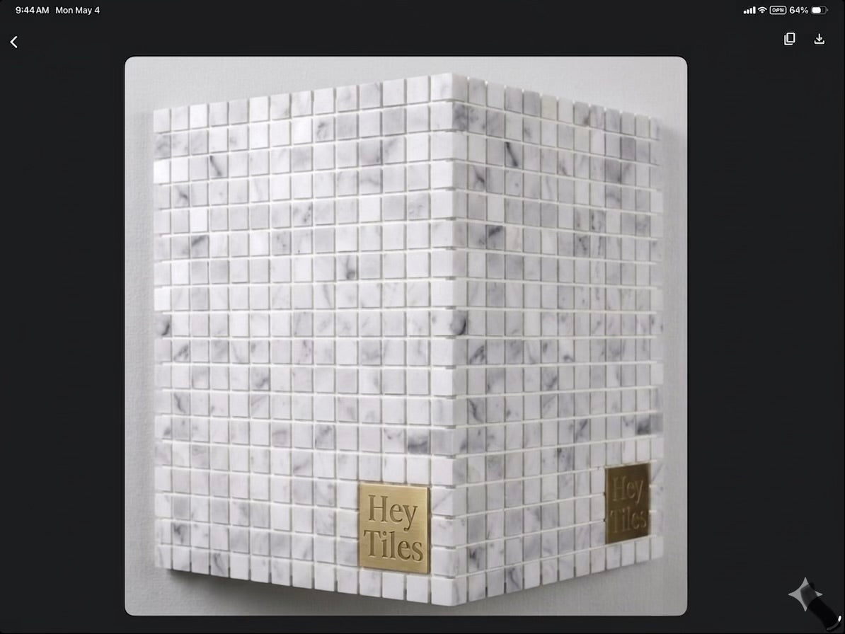 White Carrara Marble Square 5/8″ X 5/8 Mosaic Tile