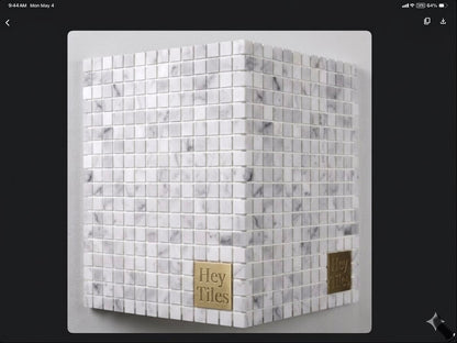 White Carrara Marble Square 5/8″ X 5/8 Mosaic Tile — product image 2