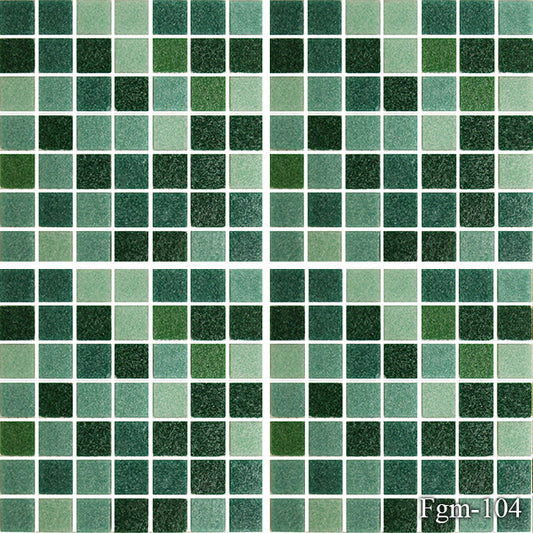 Deep Green 3/4" x 3/4" Porcelain Mosaic by Fujiwa Tile