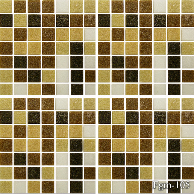 Brown Mix 3/4" x 3/4" Porcelain Mosaic by Fujiwa Tile