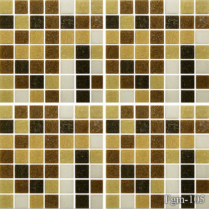 Brown Mix 3/4" x 3/4" Porcelain Mosaic by Fujiwa Tile — product image 1