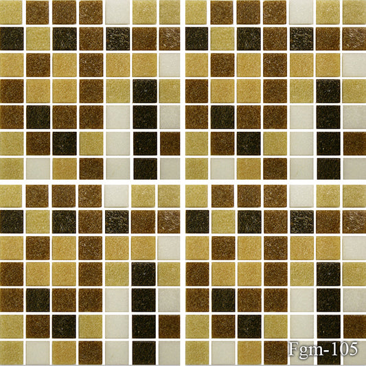Brown Mix 3/4" x 3/4" Porcelain Mosaic by Fujiwa Tile