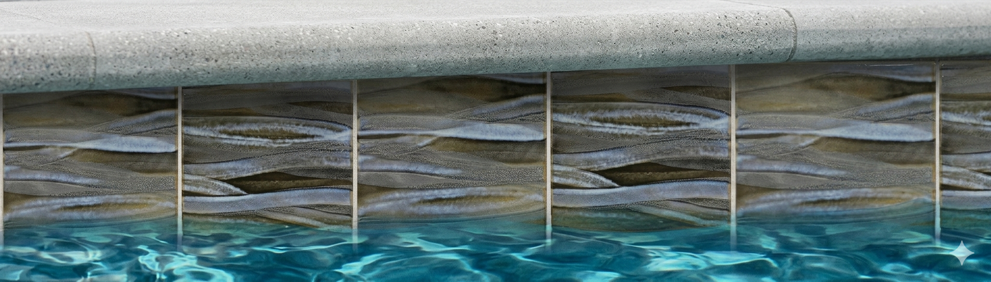 Kawa Satin Oak 6" x 6" Porcelain Pool Tile by Fujiwa Tile