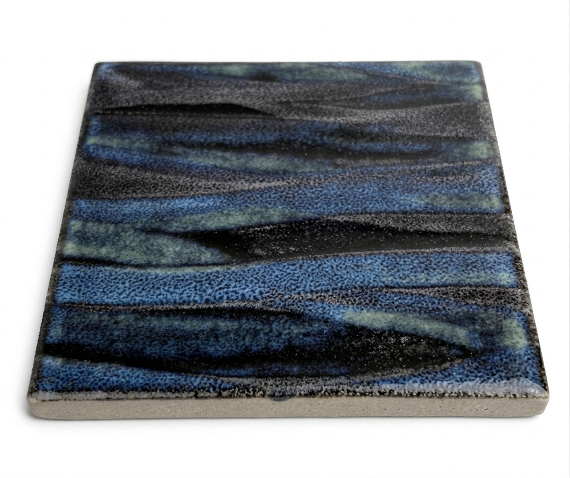 Kawa Smoky Blue 6" x 6" Porcelain Pool Tile by Fujiwa Tile