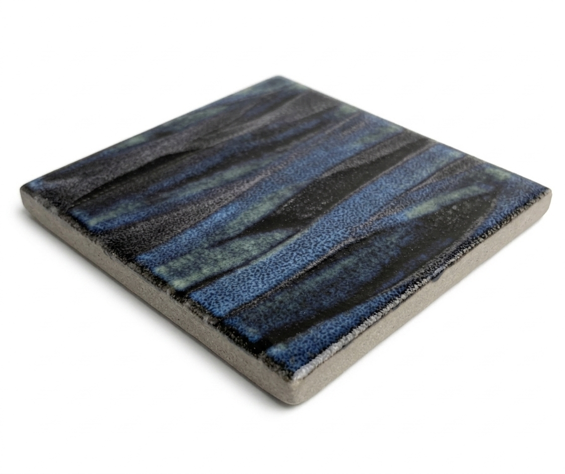Kawa Smoky Blue 6" x 6" Porcelain Pool Tile by Fujiwa Tile
