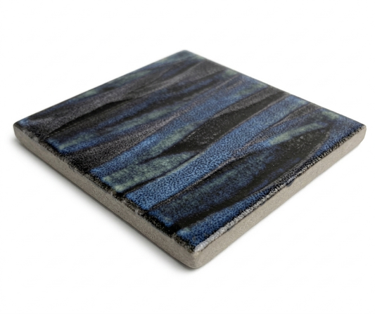 Kawa Smoky Blue 6" x 6" Porcelain Pool Tile by Fujiwa Tile