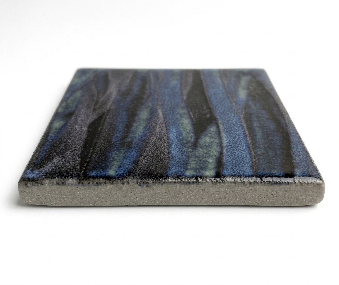 Kawa Smoky Blue 6" x 6" Porcelain Pool Tile by Fujiwa Tile