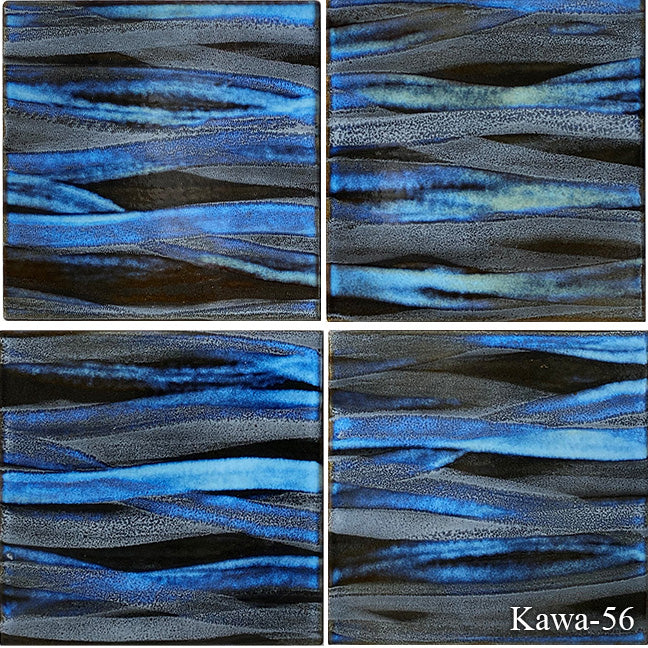 Kawa Smoky Blue 6" x 6" Porcelain Pool Tile by Fujiwa Tile