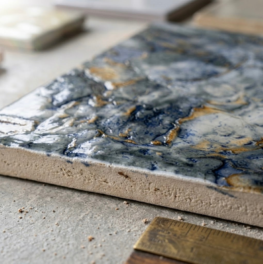 Inka Blue Quartz 6" x 6" Glazed Porcelain Pool Tile by Fujiwa Tile
