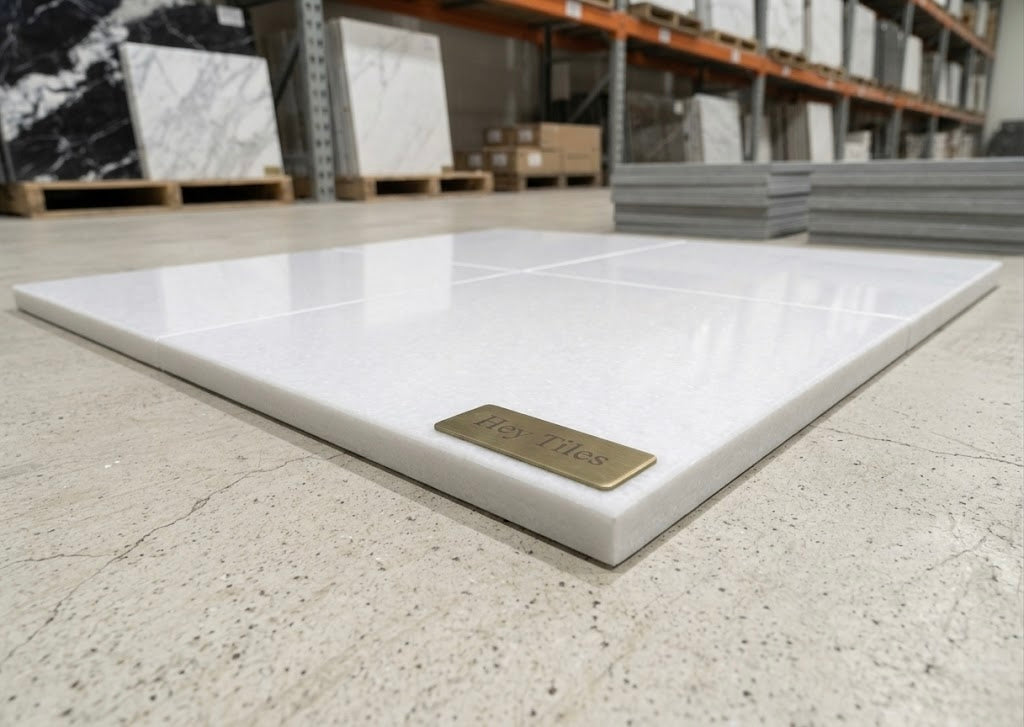 18x18 Thassos White Marble Premium Tile From Greece