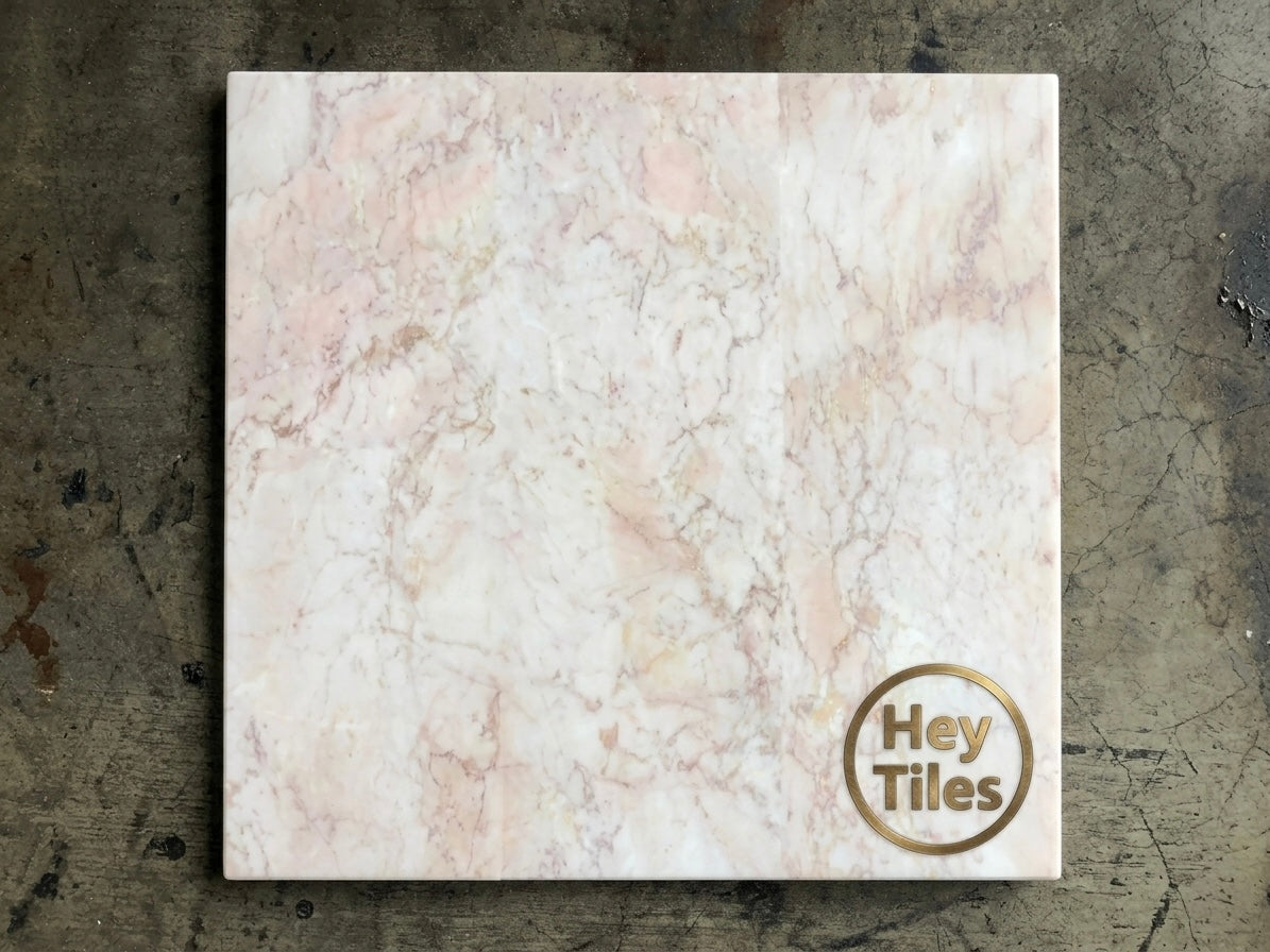Premium Cherry Blossom Blush Pink 12x12 Polished Marble Flooring & Wall Tile