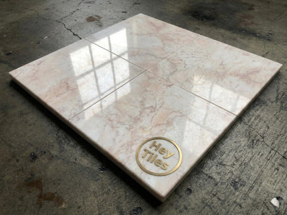 Premium Cherry Blossom Blush Pink 12x12 Polished Marble Flooring & Wall Tile — product image 3