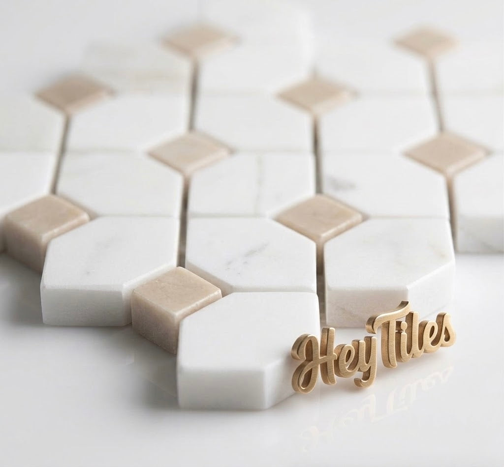 MSI Bianco Dolomite Crema Dotty Polished Marble Mosaic