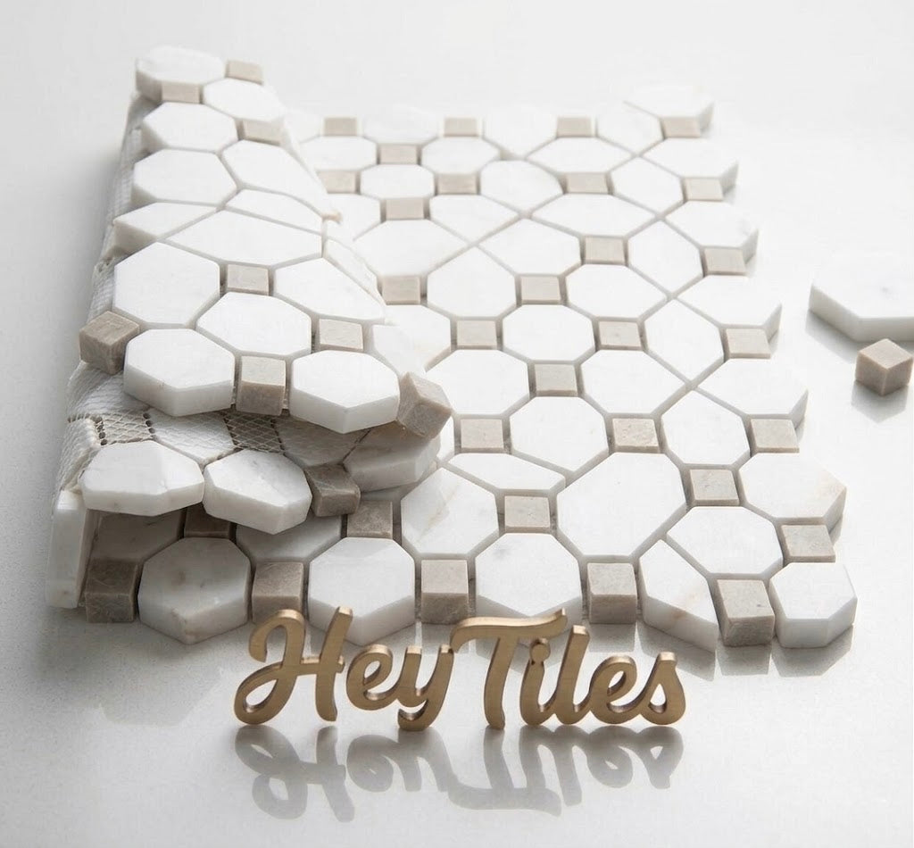 MSI Bianco Dolomite Crema Dotty Polished Marble Mosaic