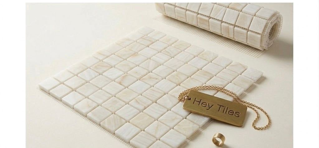 2X2 Vanilla Onyx Cross-Cut Mosaic Tile