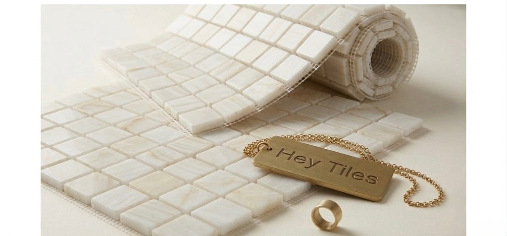 2X2 Vanilla Onyx Cross-Cut Mosaic Tile