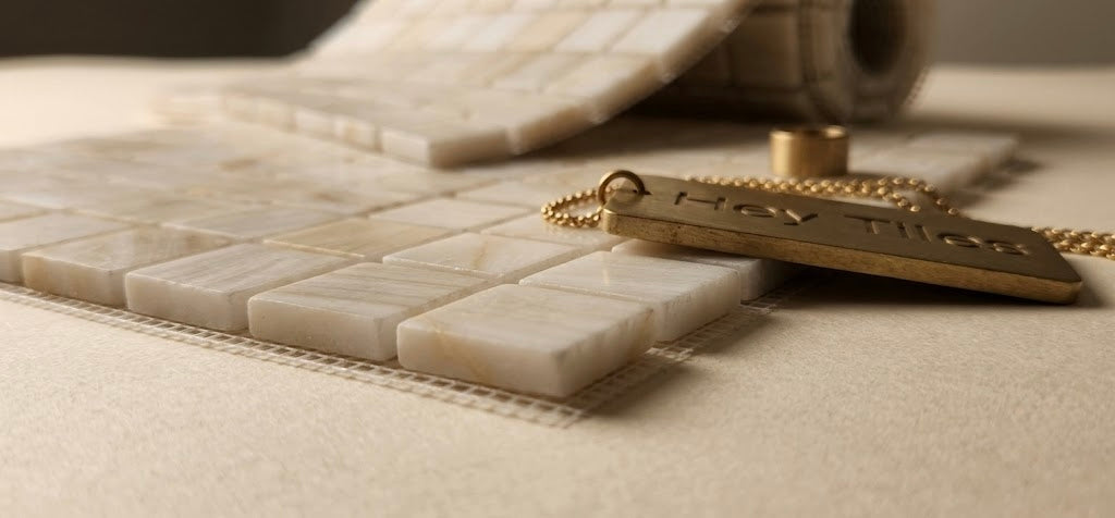 2X2 Vanilla Onyx Cross-Cut Mosaic Tile