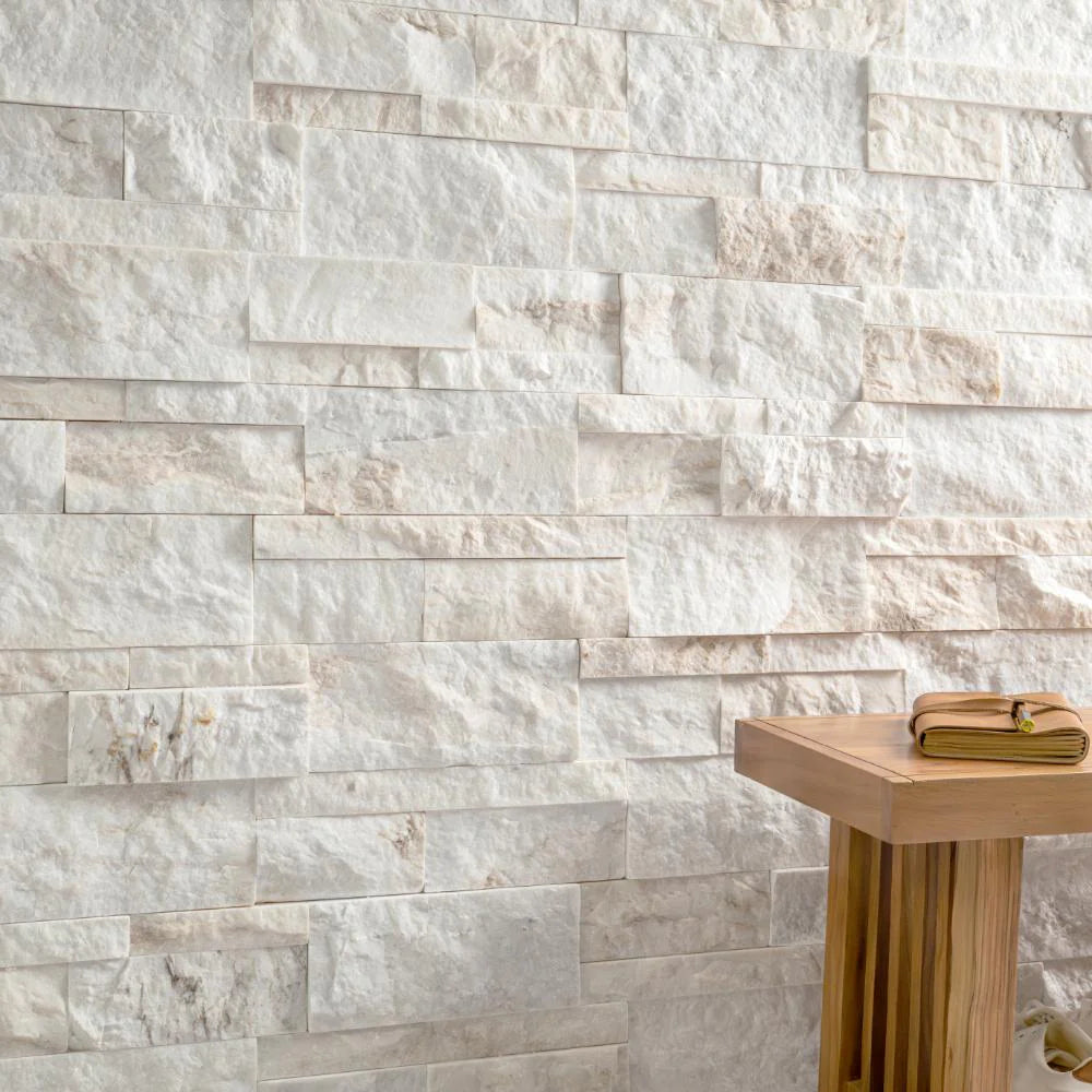 MSI XL Rockmount Arabescato Venato 9"x24" Natural Stacked Stone Ledger Panel Wall Tile