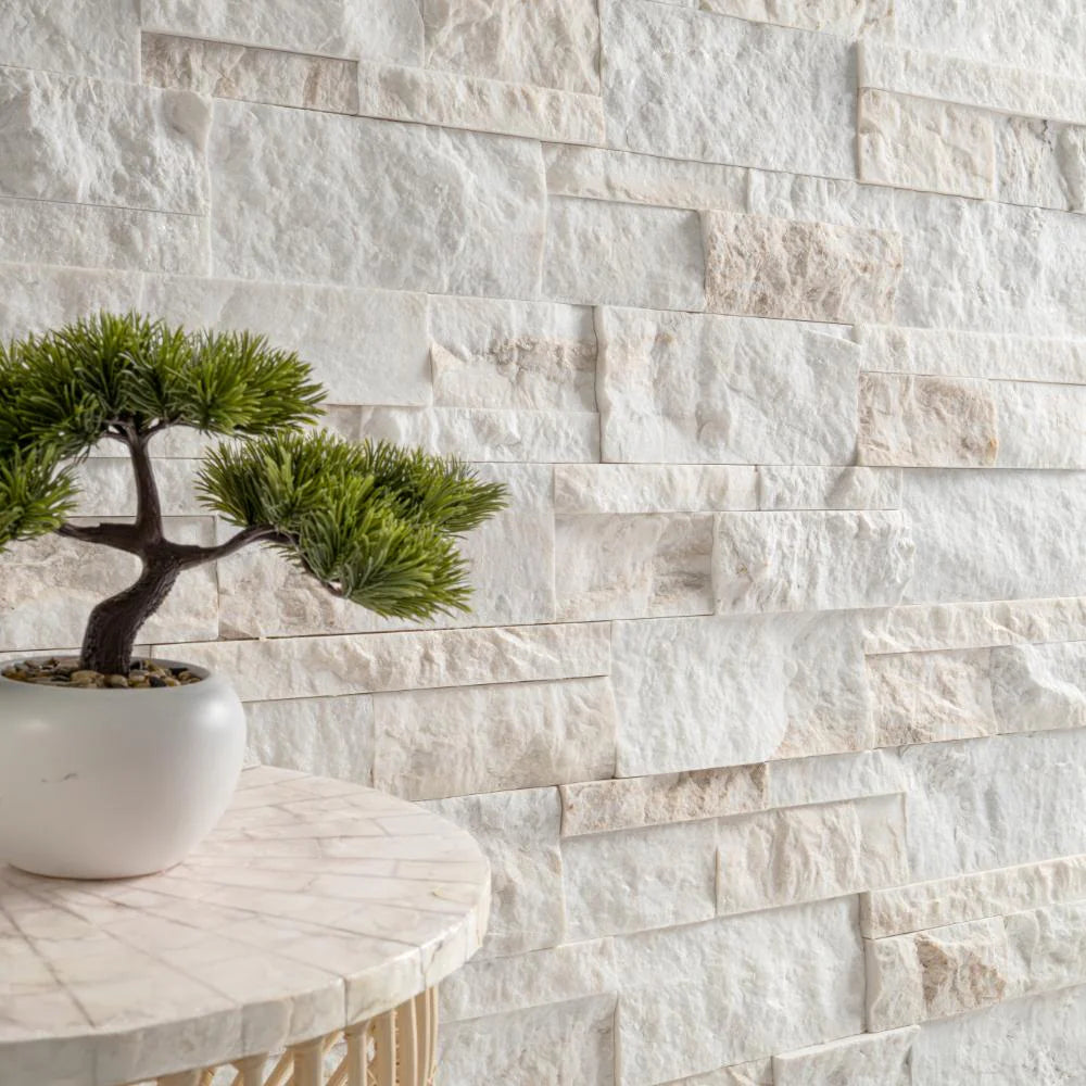 MSI XL Rockmount Arabescato Venato 9"x24" Natural Stacked Stone Ledger Panel Wall Tile