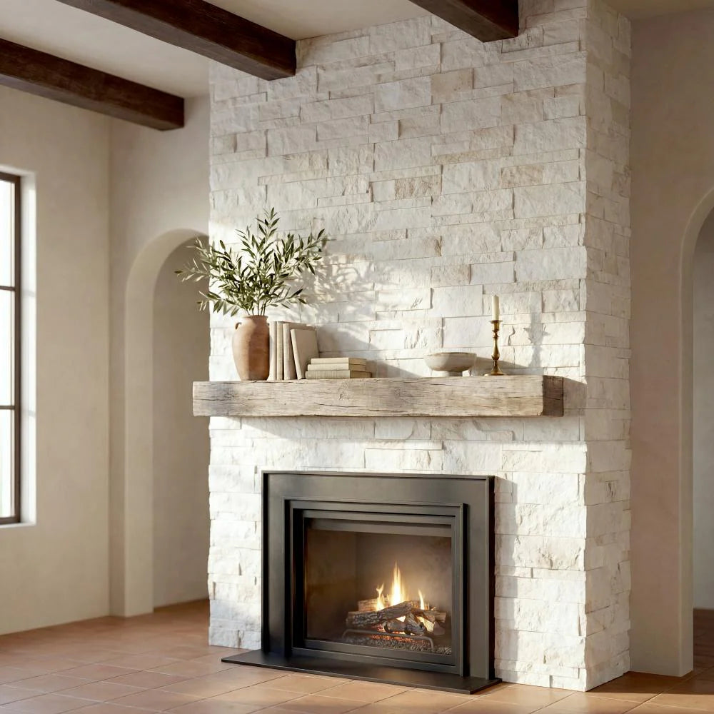 MSI XL Rockmount Arabescato Venato 9"x24" Natural Stacked Stone Ledger Panel Wall Tile