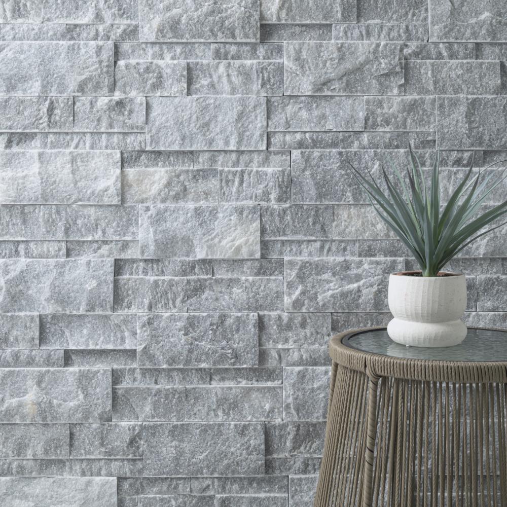 MSI XL Rockmount Atlantic Blue 9"x24" Splitface Marble Ledger Panel Wall Tile