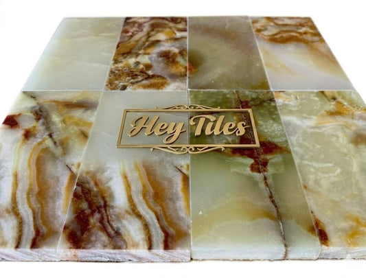 3x6 Green Onyx Polished Subway Tiles