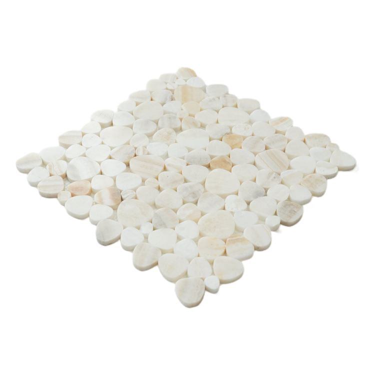 Vanilla Onyx Ivory Honed Pebble Mosaic 12 x 12