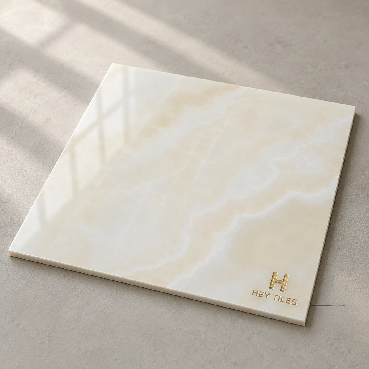 12X12 Vanilla Onyx Fleuri Polished Tile