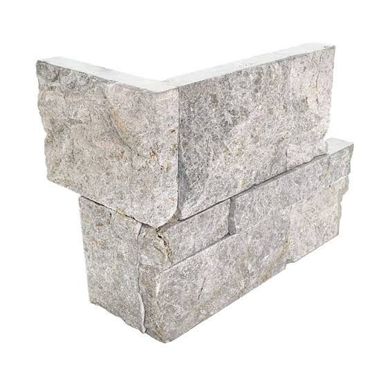 Laguna Gray 9" x 12" x 6" Splitface Quartzite Ledger Corner Panel by MSI