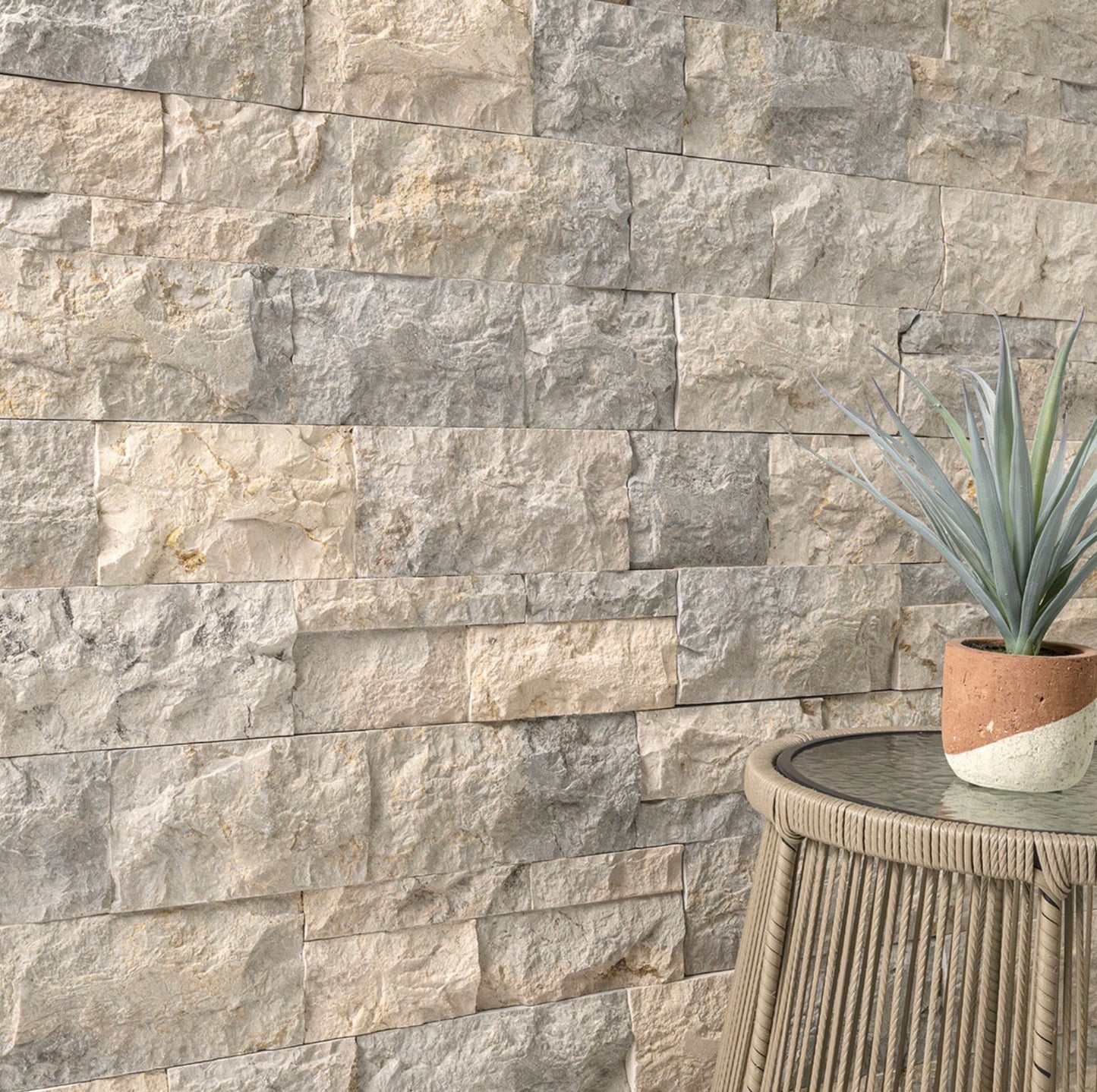 Ocean Blue 9" x 24" Splitface Quartzite Ledger Panel by MSI