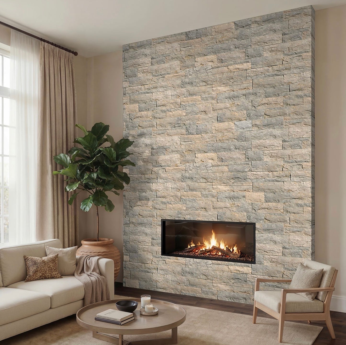 Ocean Blue 9" x 24" Splitface Quartzite Ledger Panel by MSI