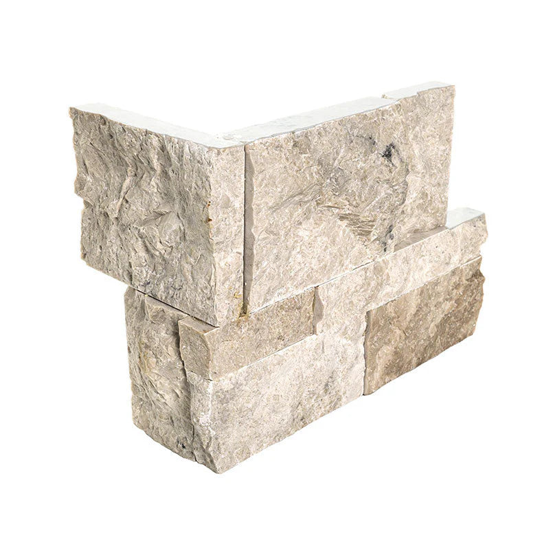 Royal Cream 9" x 12" x 6" Splitface Marble Ledger Corner Panel by MSI