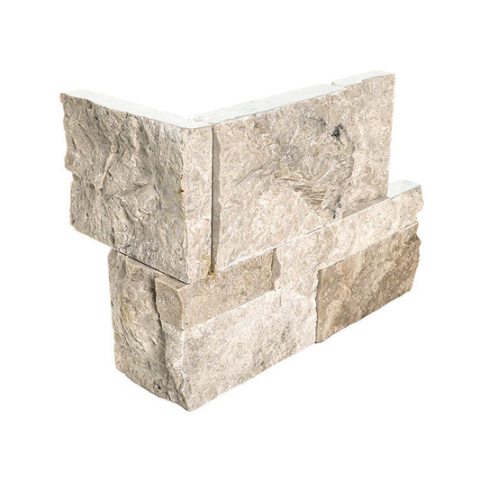 Royal Cream 9" x 12" x 6" Splitface Marble Ledger Corner Panel by MSI