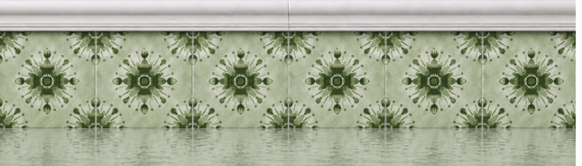 Fujiwa Tile Doris Marlin Green 6" x 6" Porcelain Pool & Spa Tile