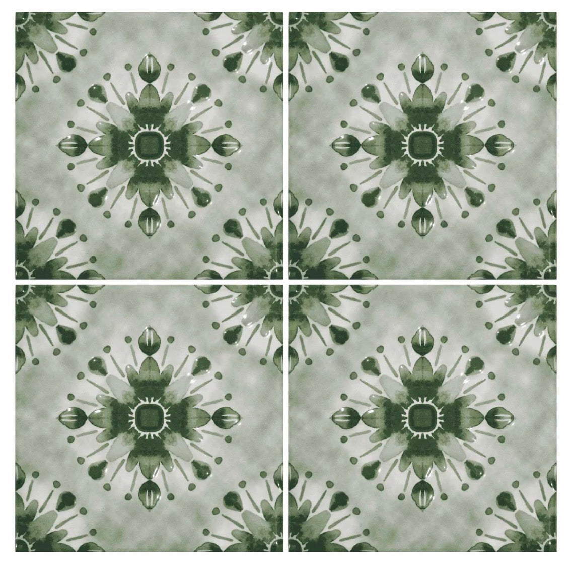 Fujiwa Tile Doris Marlin Green 6" x 6" Porcelain Pool & Spa Tile