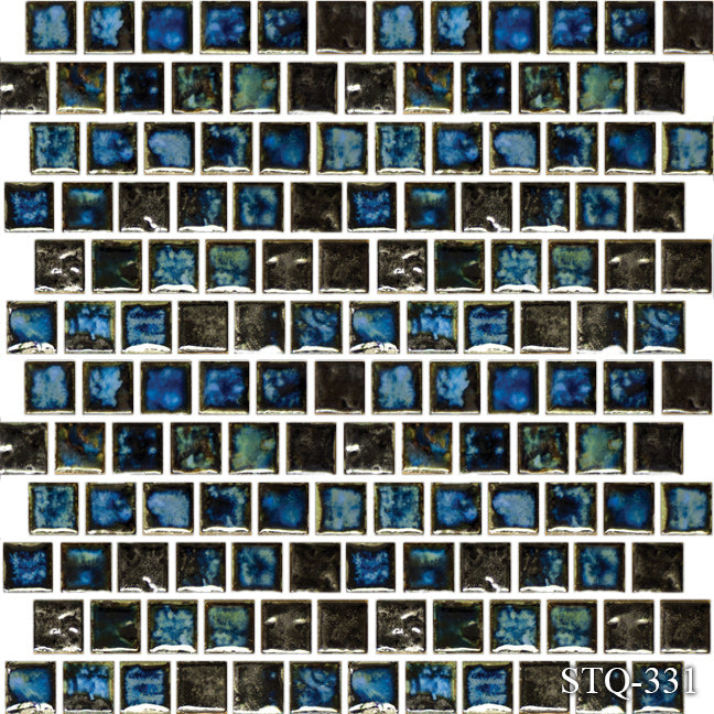 Fujiwa STQ Series Oyster Blue 1" x 1" Porcelain Mosaic Tile