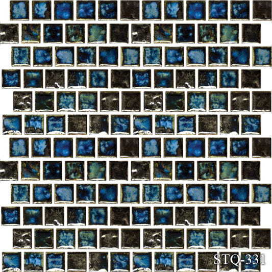 Fujiwa STQ Series Oyster Blue 1" x 1" Porcelain Mosaic Tile
