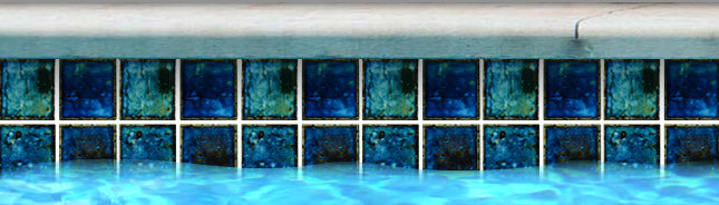 Fujiwa Oyster Blue" 3" x 3" Porcelain Pool & Spa Tile