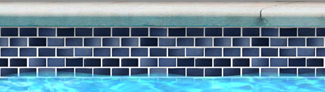 Fujiwa Glasstel Series Indigo 7/8" x 1-7/8" Porcelain Brick Mosaic Tile