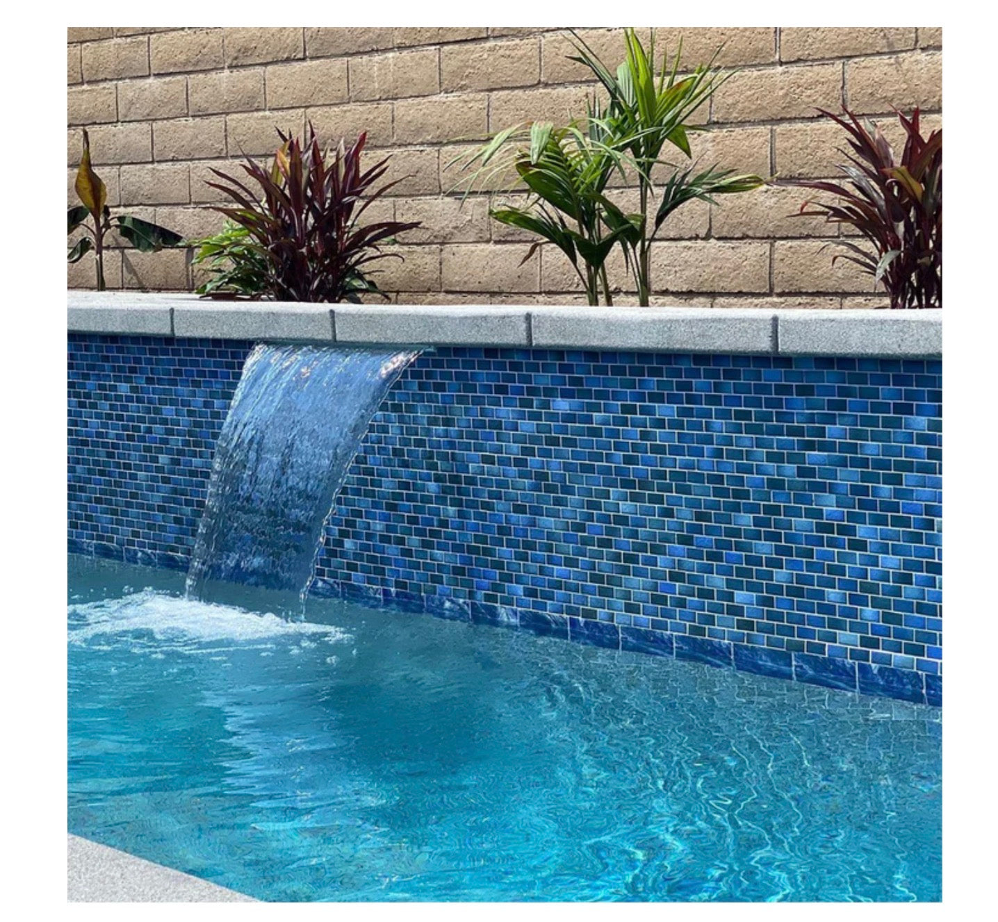 Fujiwa Glasstel Series Indigo 7/8" x 1-7/8" Porcelain Brick Mosaic Tile
