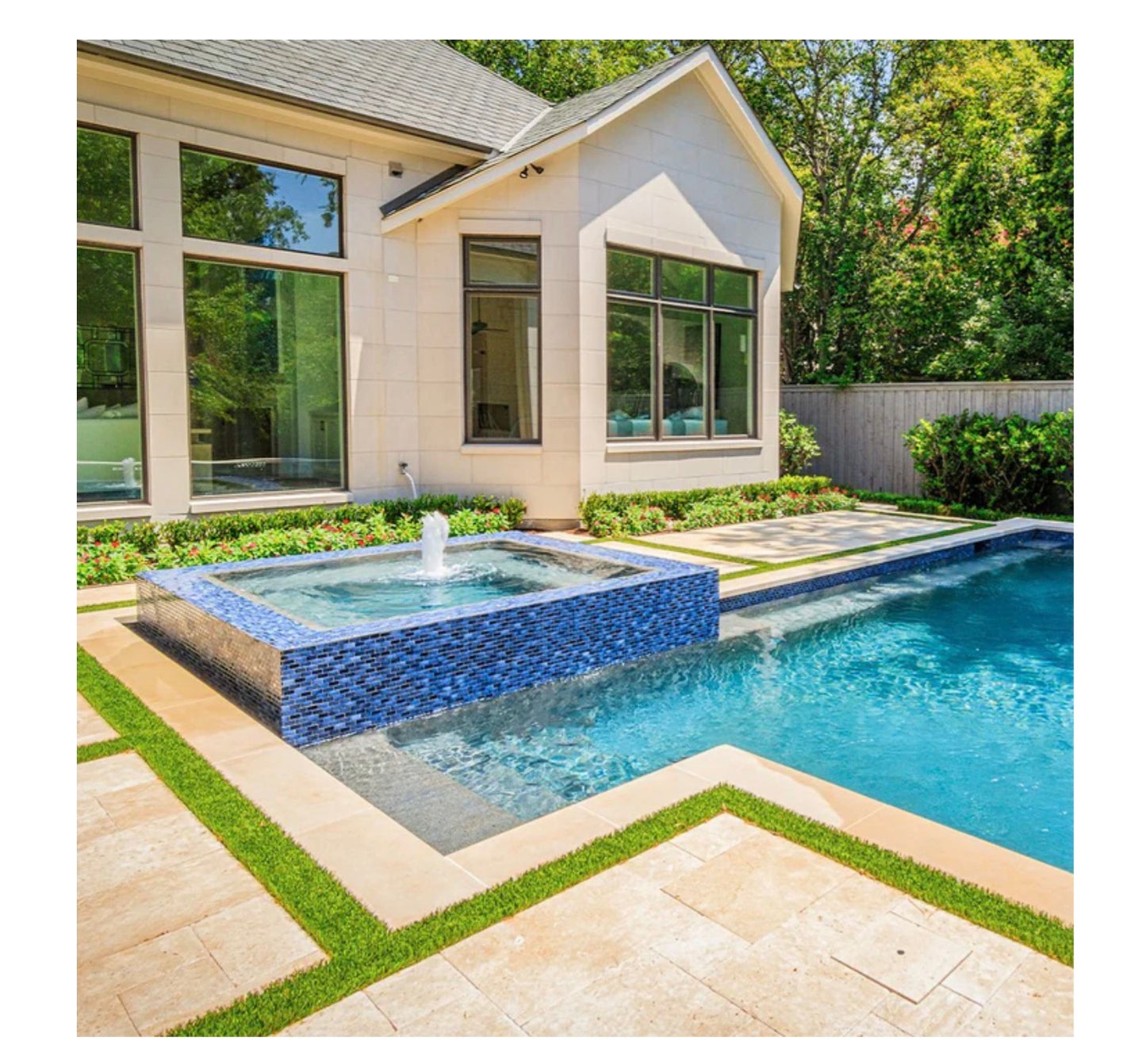 Fujiwa Glasstel Series Indigo 7/8" x 1-7/8" Porcelain Brick Mosaic Tile