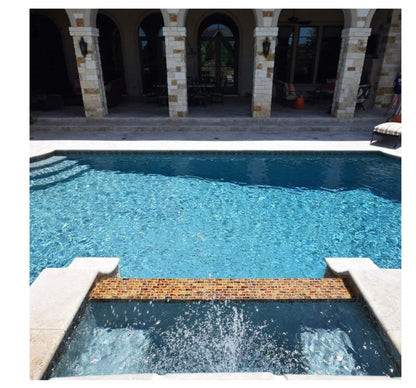 Fujiwa Glasstel Series Amber 7/8" x 1-7/8" Porcelain Brick Mosaic Tile — product image 4