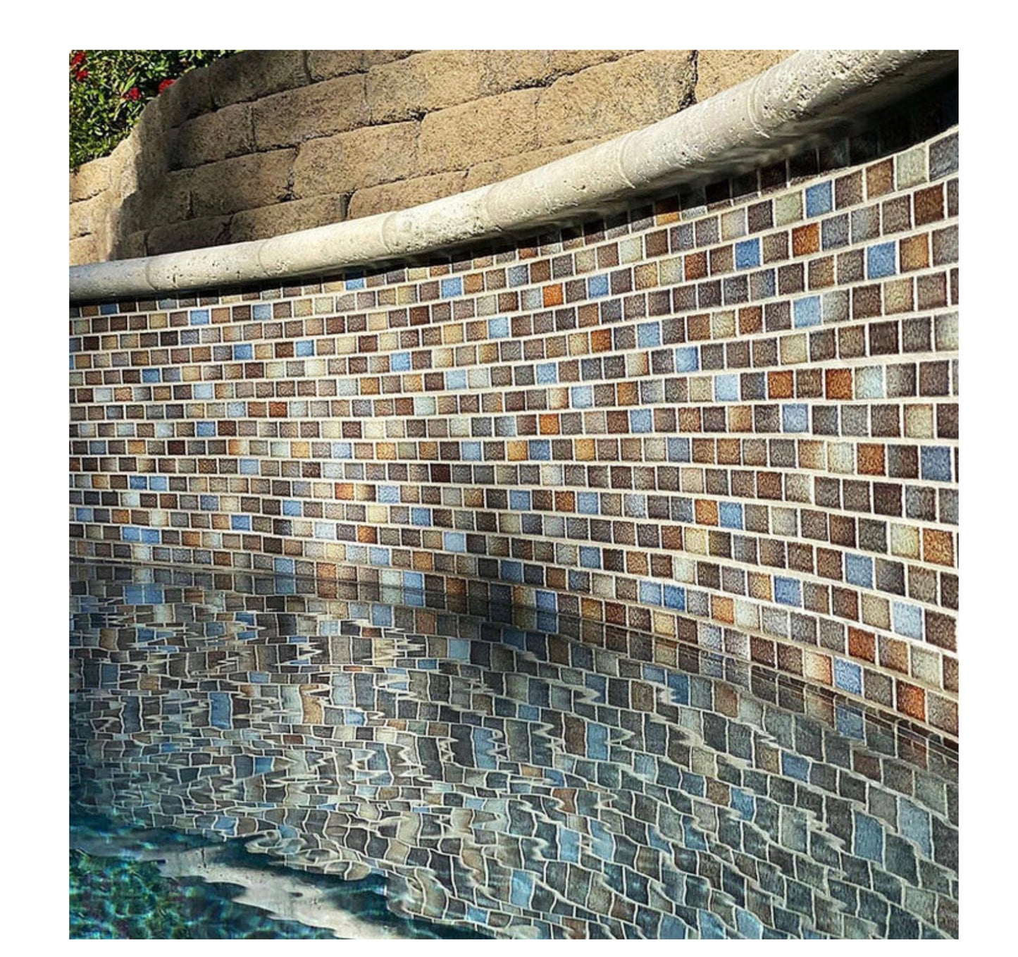 Fujiwa Glasstel Series Tahoe 7/8" x 1-7/8" Porcelain Brick Mosaic Tile